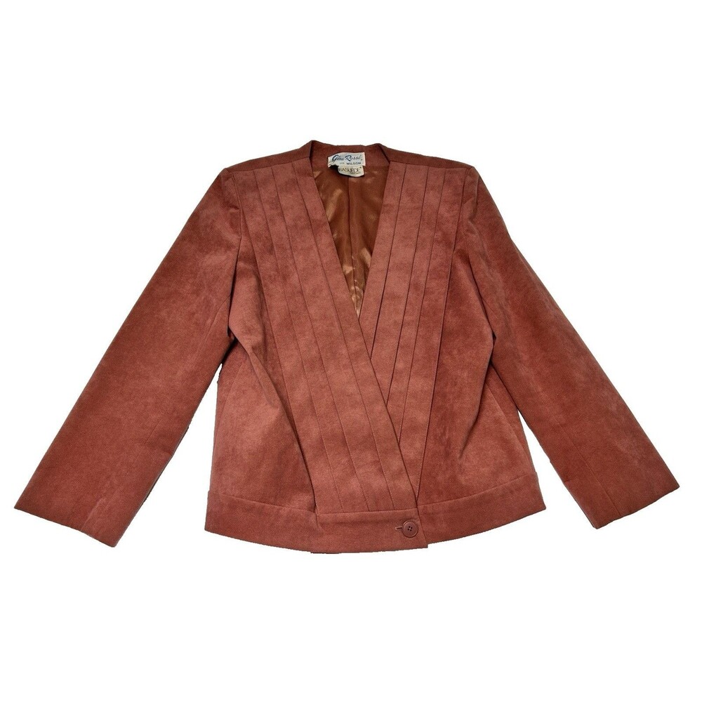 VTG 80s ILGWU USA Gino Rossi For Wilson's Pink Ultrasuede Jacket Women's Size 12